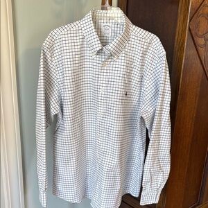 Brooks Brothers White and Blue Checkered Shirt size XL